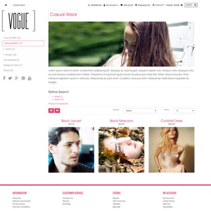 Vogue Parallax Opencart Template 2.0